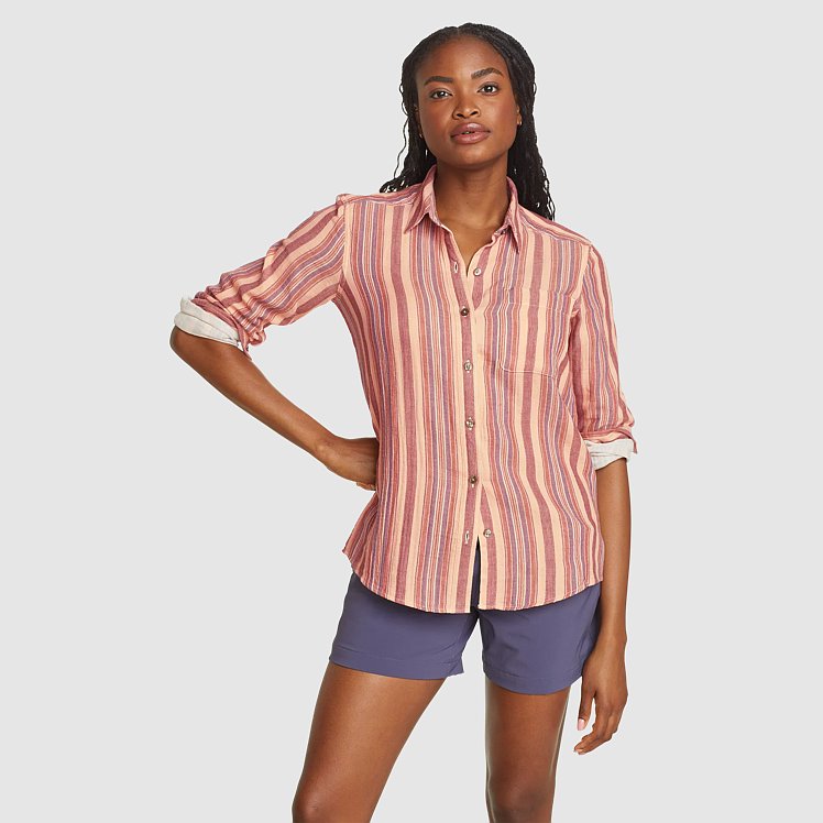 Long sleeve button down with shorts best sale