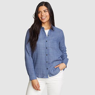 Women's Carry-On Long-Sleeve Button-Down Shirt