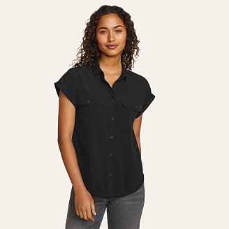 Womens Departure Short-Sleeve Button-Down Shirt