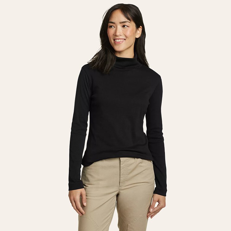 Women s Favorite Long sleeve Turtleneck Solid Eddie Bauer