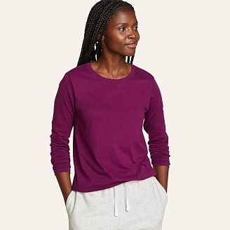 Womens Everyday Essentials Long-Sleeve Crewneck