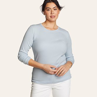 Women's Essentials Ribbed Crew Long-Sleeve Shirt