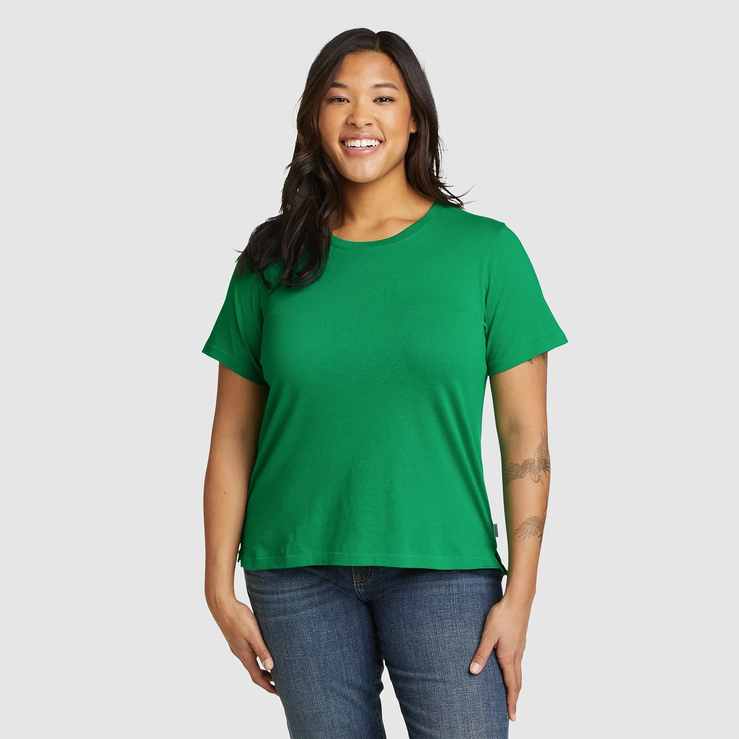 Eddie Bauer Women's Everyday Essentials Short Sleeve T-Shirt- Grass - Size XS