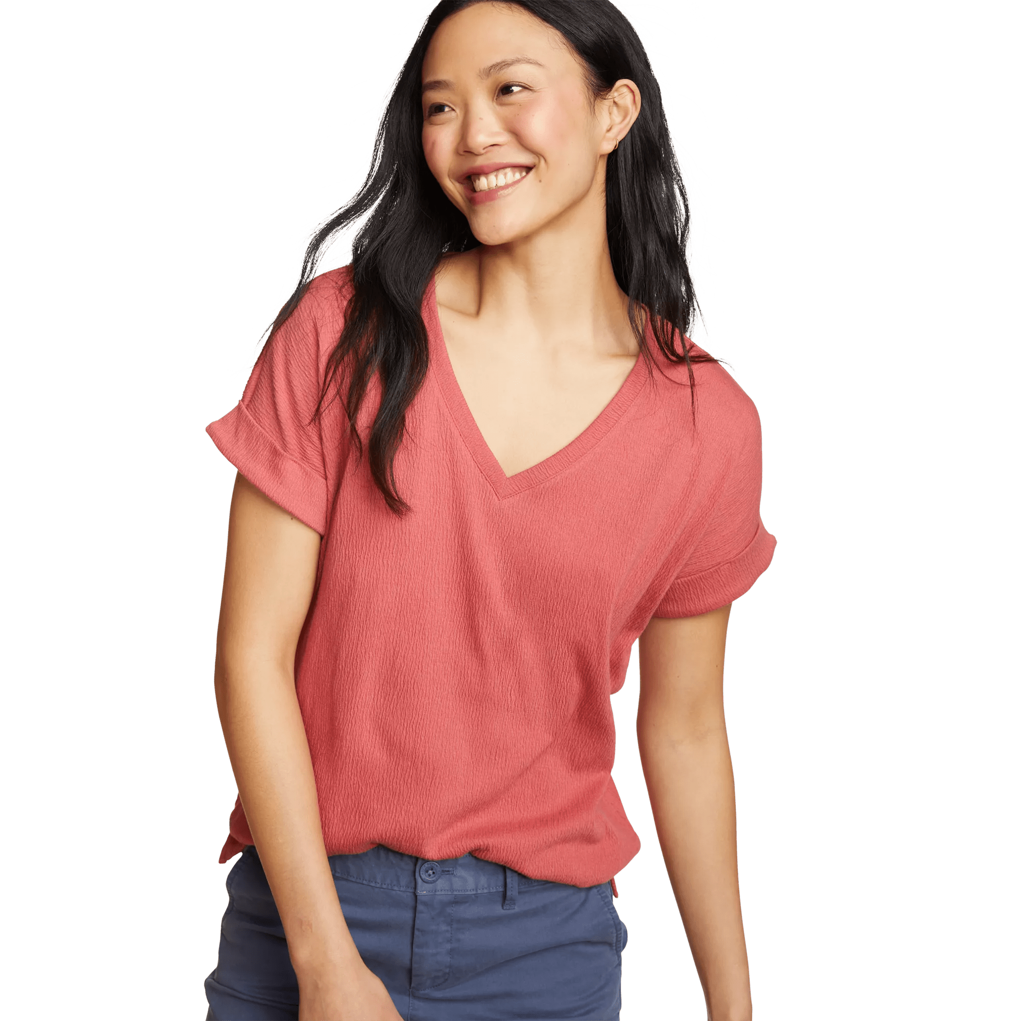 eddie bauer v neck t shirts women's
