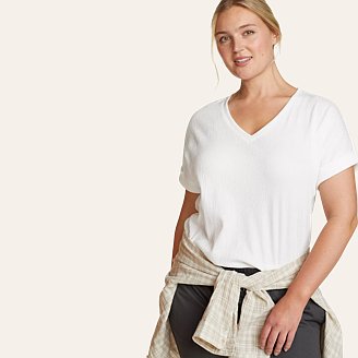 Womens Thistle Textured V-Neck T-Shirt