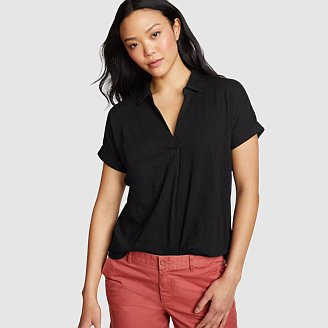 Women's Thistle Textured Collared T-Shirt