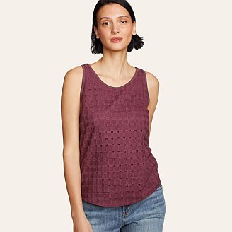 Womens Idyllic Lace Swing Tank Top