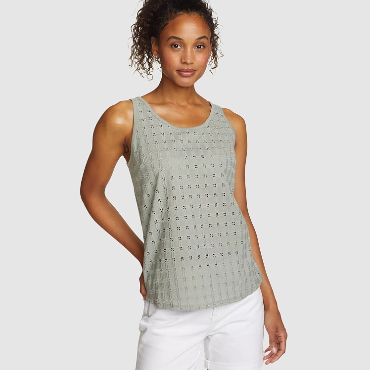 Green lace tank top best sale