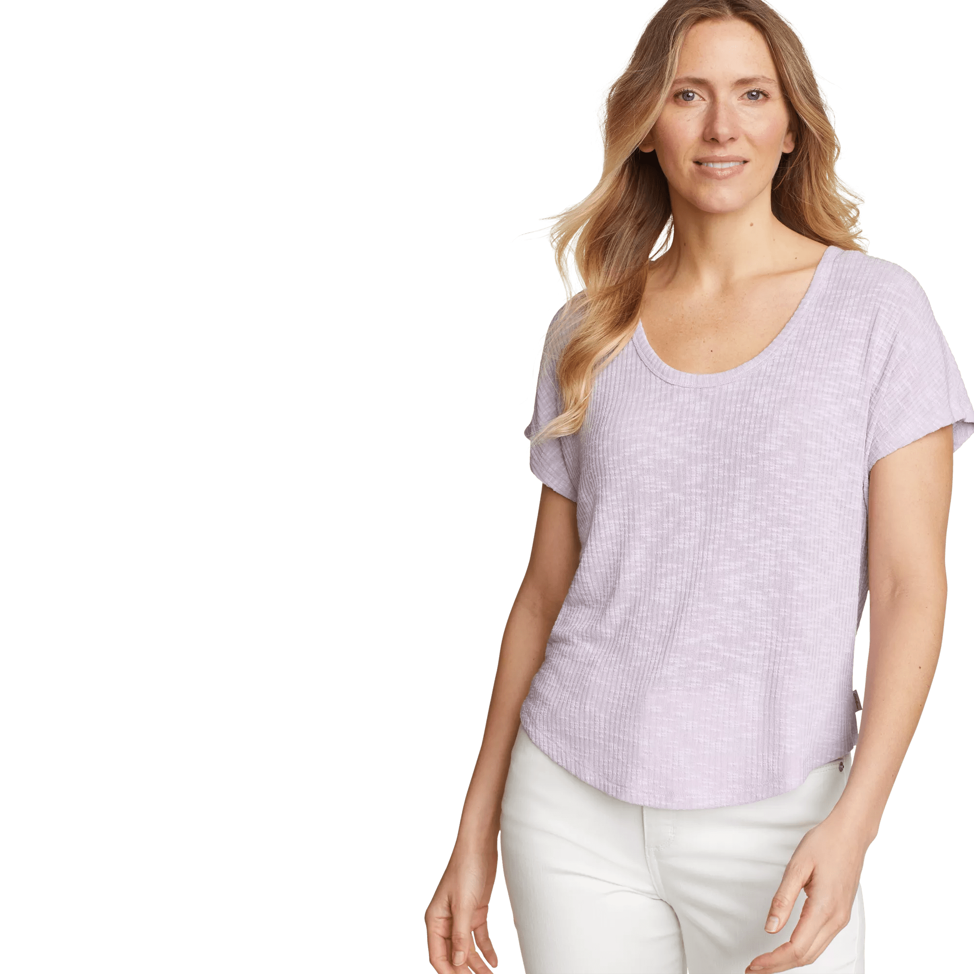 Revive Ribbed Scoop-Neck Tee