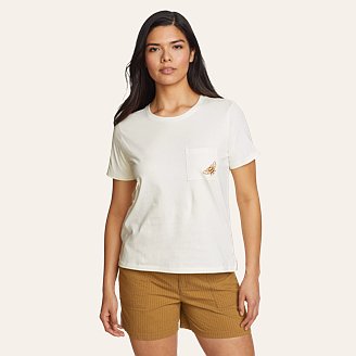 Women's Everyday Essentials Embroidered Pocket T-Shirt