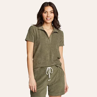 Women's Beachside Terry Polo Shirt