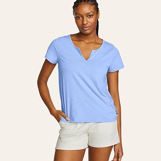 Womens Tryout Short-Sleeve Notch Neck T-Shirt