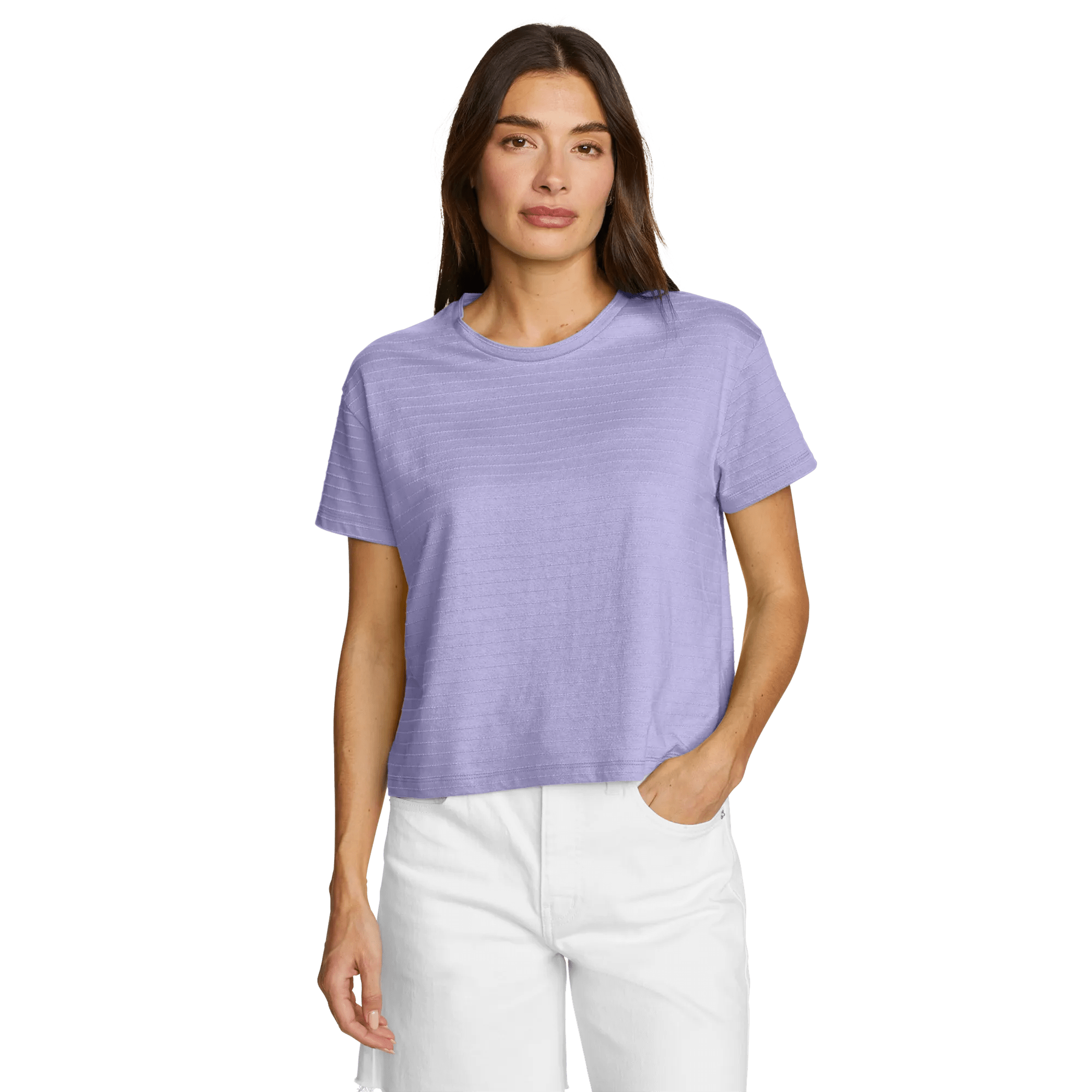 Jacquard Ripple Short-Sleeve Crew