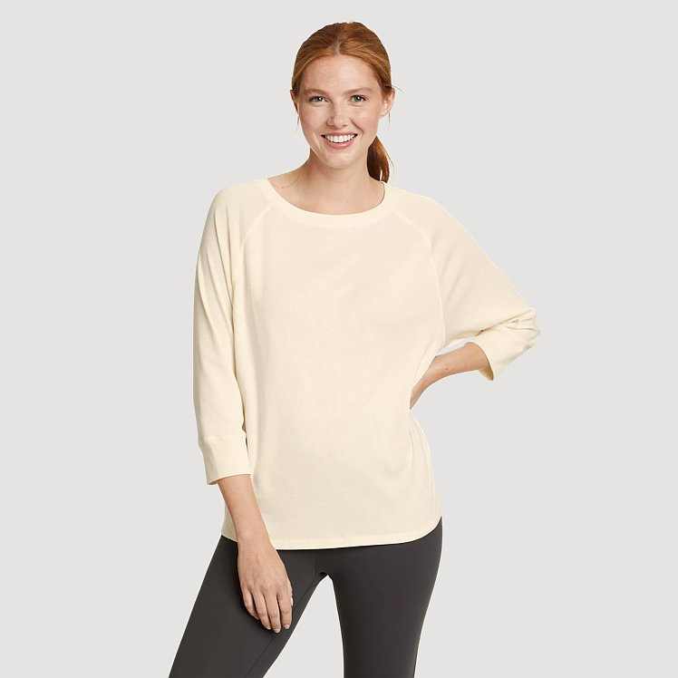 売れ筋商品|||エレントレイシー カットソー トップス レディース Women's Dolman Sleeve Top Pink multistripe Women's Favorite 3/4-sleeve Dolman T-shirt | Eddie Bauer
