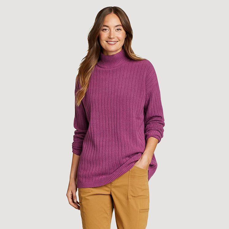 Women's Alpine Route Essentials Ribbed Mock Neck Sweater Eddie Bauer