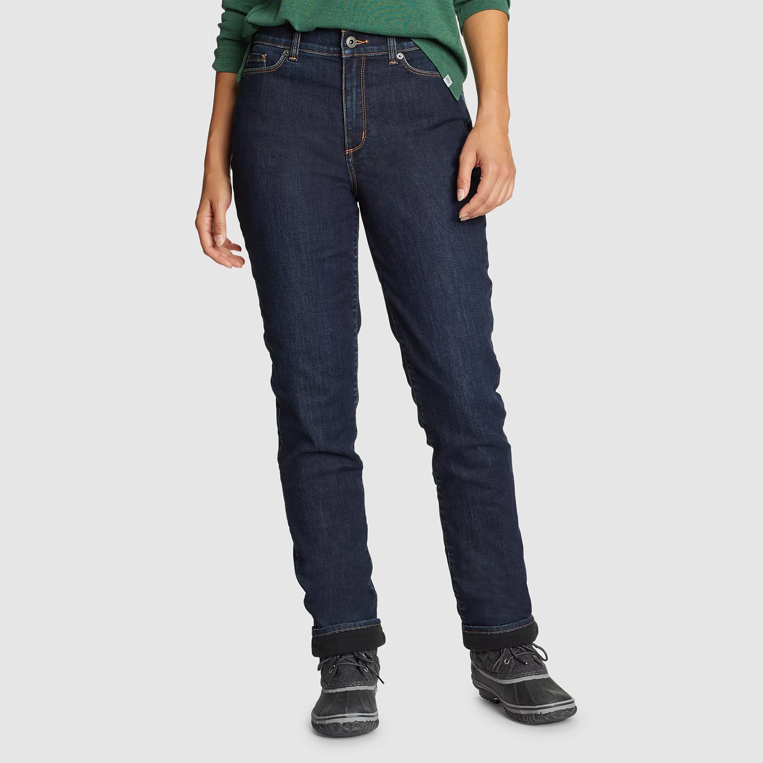 Women's Voyager Fleece-lined High-rise Jeans - Eddie Bauer