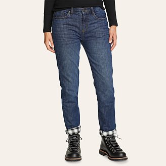 Women's Boyfriend Flannel-Lined Jeans