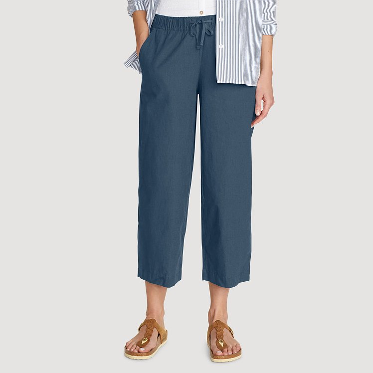 Women's Wave Break Pull-on Wide-leg Cropped Pants | Eddie Bauer
