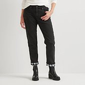 Women's Boyfriend Flannel-Lined Straight Leg Jeans