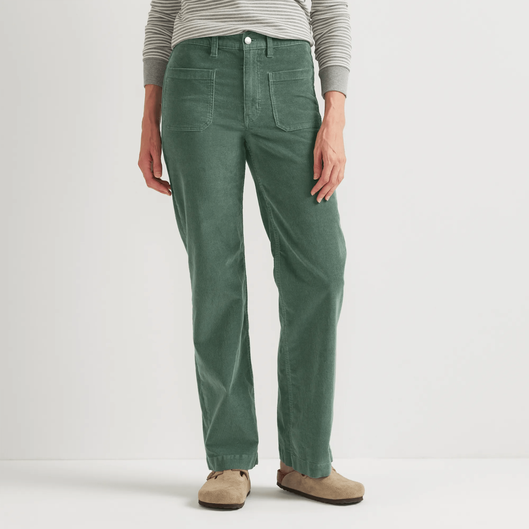 True Icon Stretch Straight Leg Corduroy Pants
