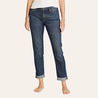 Eddie Bauer Women's Boyfriend Flannel-Lined Jeans, Washed Cinder, 0 :  : Clothing, Shoes & Accessories