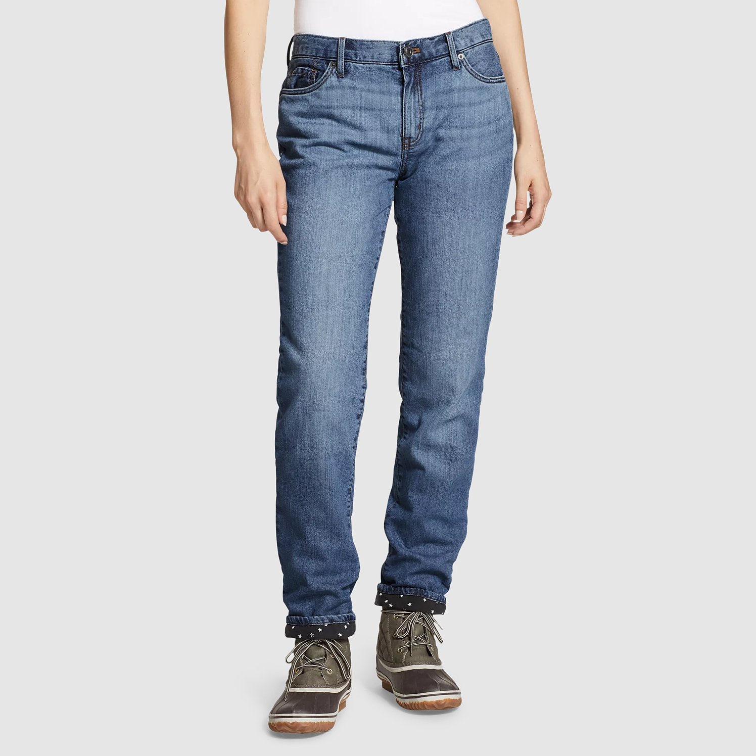 Vintage Eddie Bauer Womens Size 14 Petite Flannel Lined Jeans Denim Pants  30x28