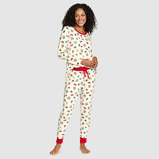  Eddie Bauer 4pc Women's Pajama Sets - Mix & Match Jammies for  Woman - Long Sleeve & Jogger Pajama Set for Women - Womens Pajama Sets  Shorts & Crewneck Top 