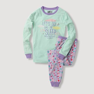 Girls' Fleece And Waffle Knit Sleep Set