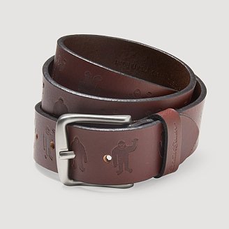 Men's Embossed Sasquatch Leather Belt