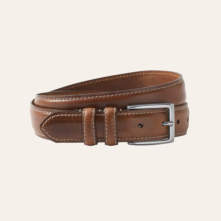Men s Feather Edge Leather Belt Eddie Bauer