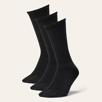 Mens Solid Crew Socks - 3 Pack