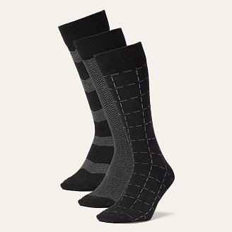 Mens Pattern Crew Socks - 3 Pack
