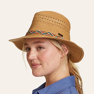 Womens Panama Packable Straw Hat