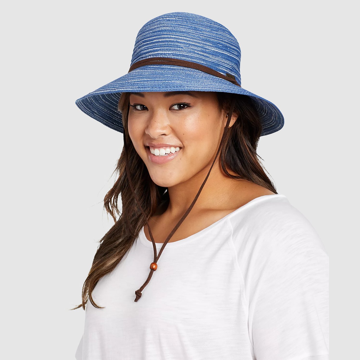 Eddie Bauer Women's Packable Straw Hat - Wide Brim - Teal - S/M