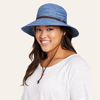 Womens Packable Straw Hat - Wide Brim