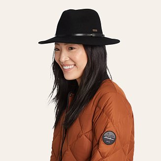 Womens Felt Wide Brim Hat