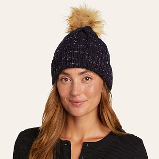 Womens Space-Dye Ribbed Beanie