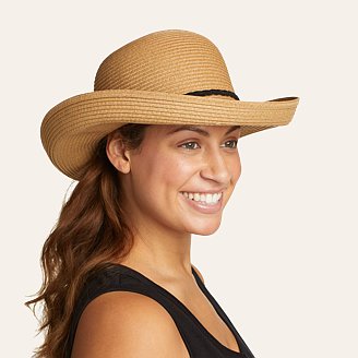 Women's Roll Brim Packable Straw Hat