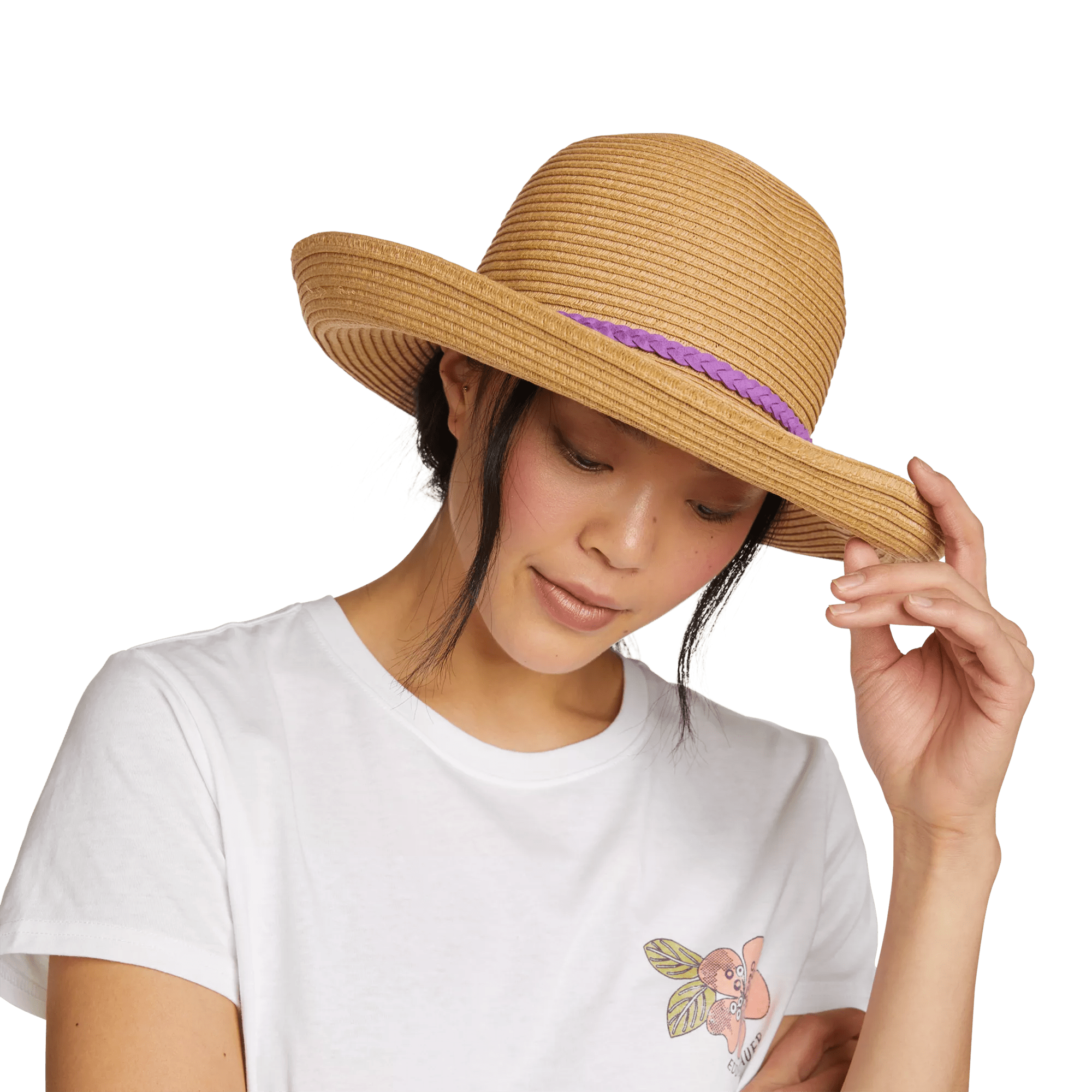 Roll Brim Packable Straw Hat