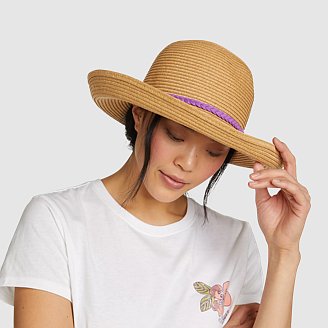 Women's Roll Brim Packable Straw Hat