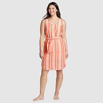 Women's Beach Light Linen Midi Dress