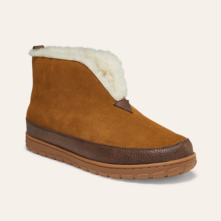 Men s Shearling Boot Slippers Eddie Bauer