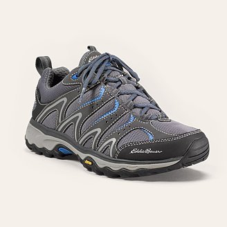 Women's Trail Hiking Shoes Vibram Sole Gray/Blue Size 10 Eddie Bauer  6029-236