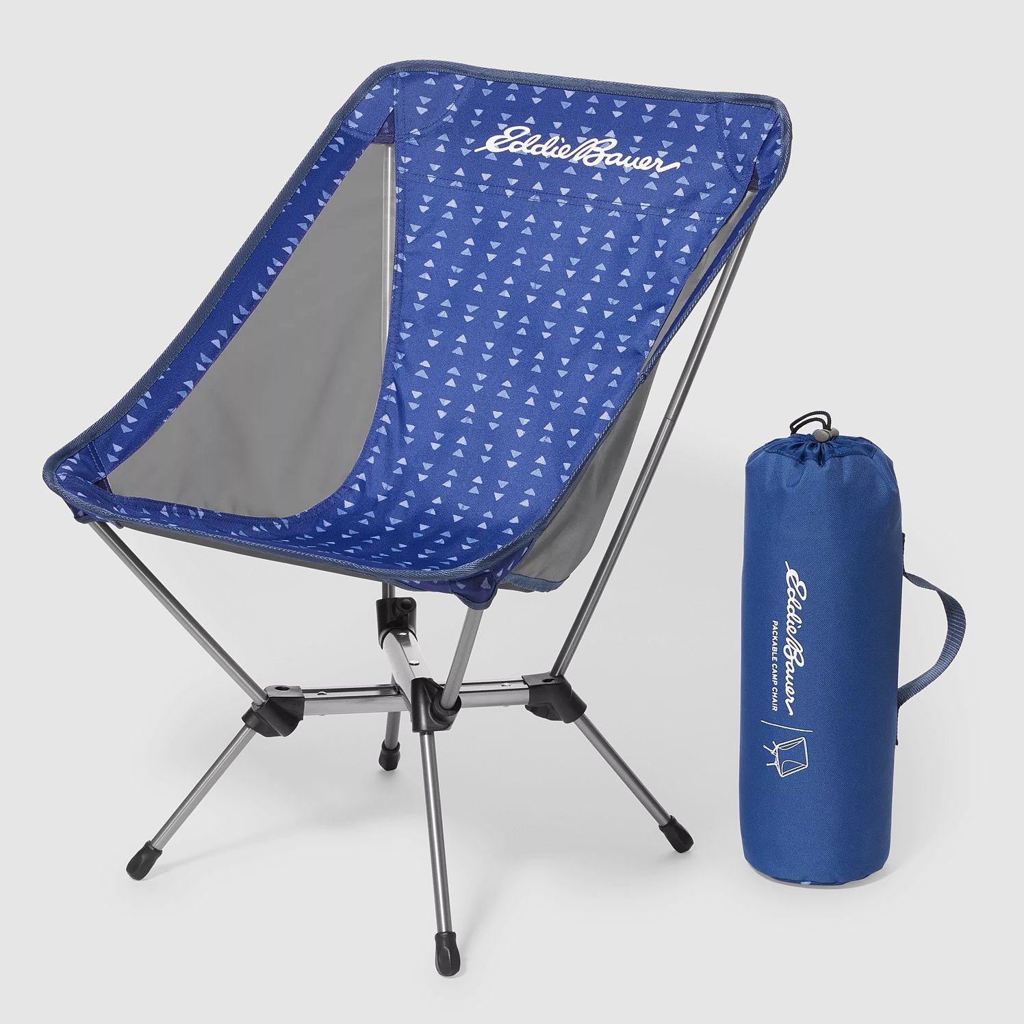 Portable Camp Chair, Small Folding Chair Fishing Chair Armless Camping Chair with Front Pocket & Carrying Bag Support 265lbs, for Outdoor Camping
