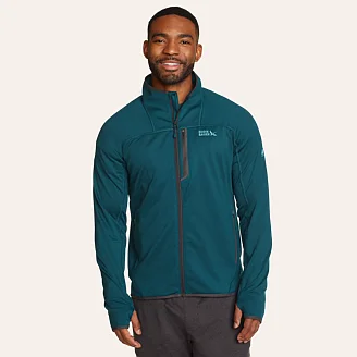 Men's High Route Grid Fleece Full-Zip Mock Neck