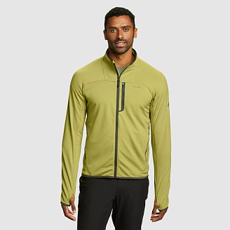 Men s High Route Grid Fleece Full zip Mock Neck Eddie Bauer