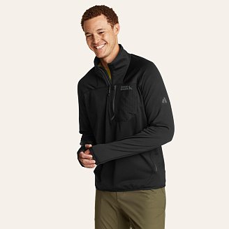 Mens High Route Grid Fleece 1/2-Zip Mock Neck