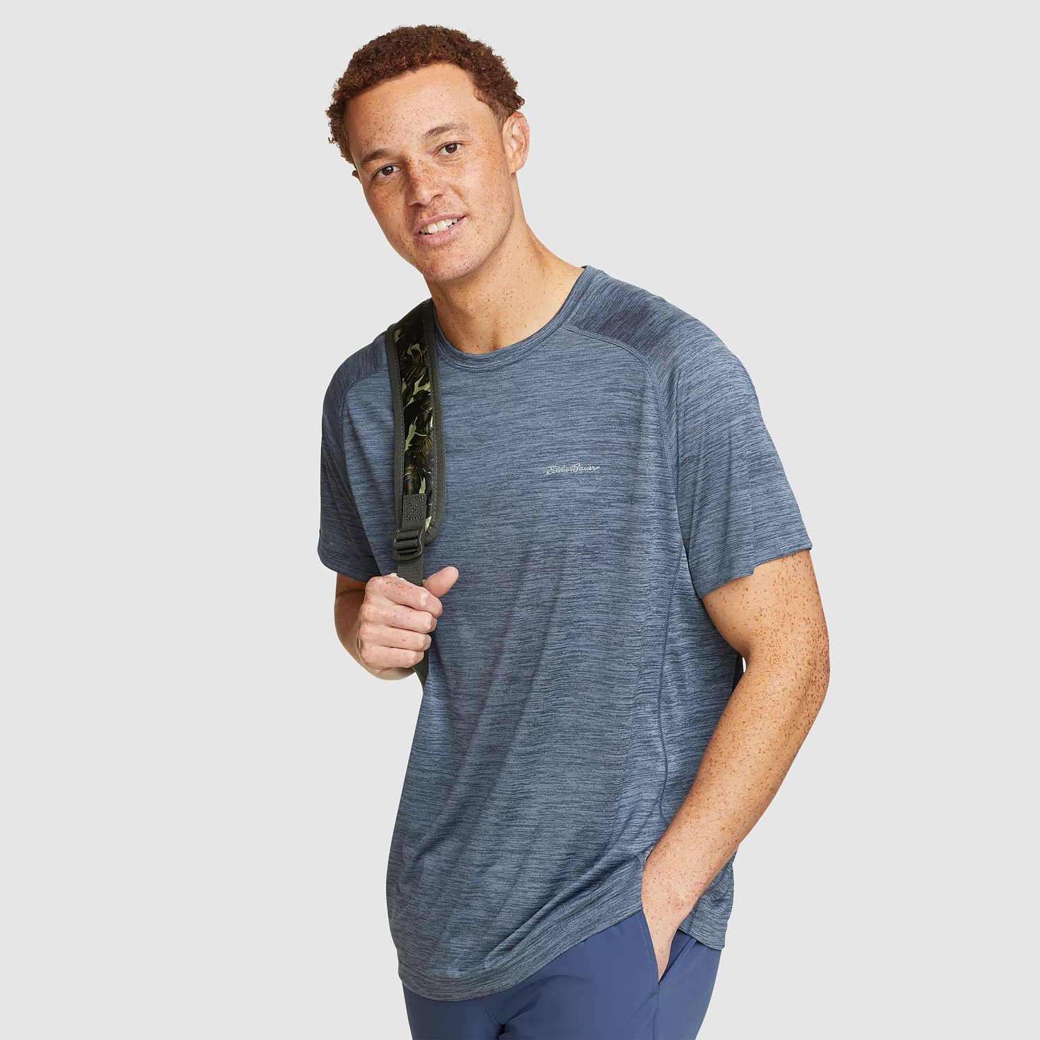 Eddie Bauer Men's Resolution Short-Sleeve T-Shirt - Blue - Size L