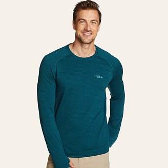 Mens High Route Grid Air Long-Sleeve Crew