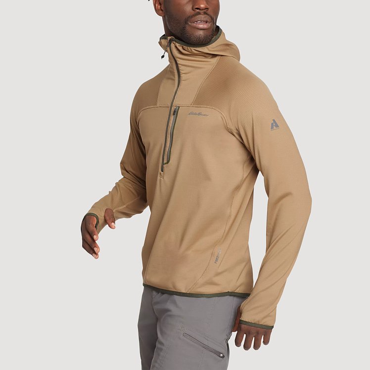Men's High Route Grid Fleece 1/2-zip Hoodie | Eddie Bauer